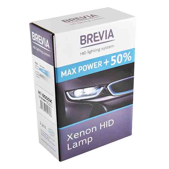 Ксенонова лампа Brevia H1 +50%, 6000K, 85V, 35W P14.5s KET, 2шт Київ
