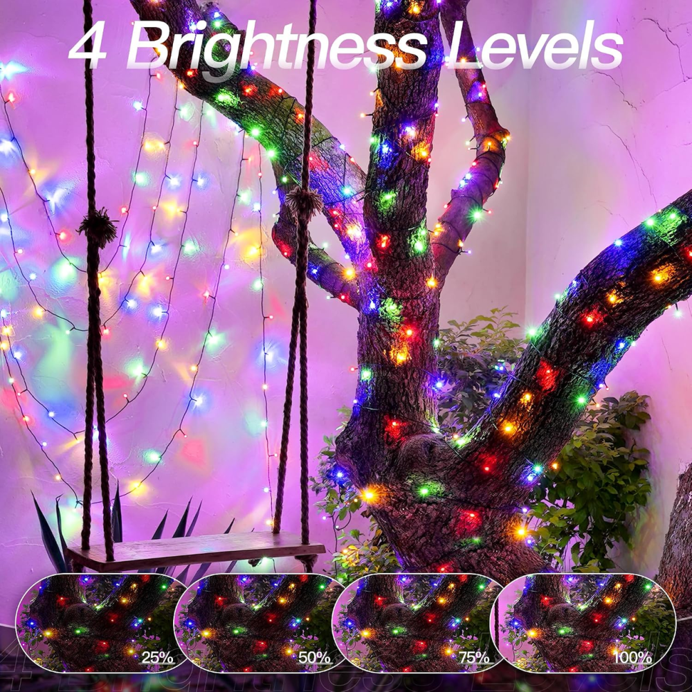 Уличная LED-гирлянда 20 м 200 LED мультиколор, 220 В, пульт ДУ, таймер, 8 режимов, для дома и сада Киев - изображение 8