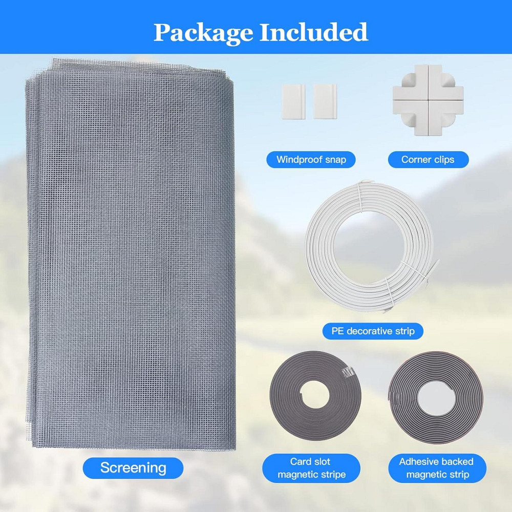 Магнитная москитная сетка на окно регулируемая 130×150 см белая рамка серая сетка Киев - изображение 6