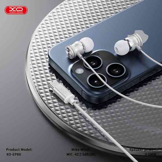 Навушники дротові XO EP80 In ear Type-C білі Львів