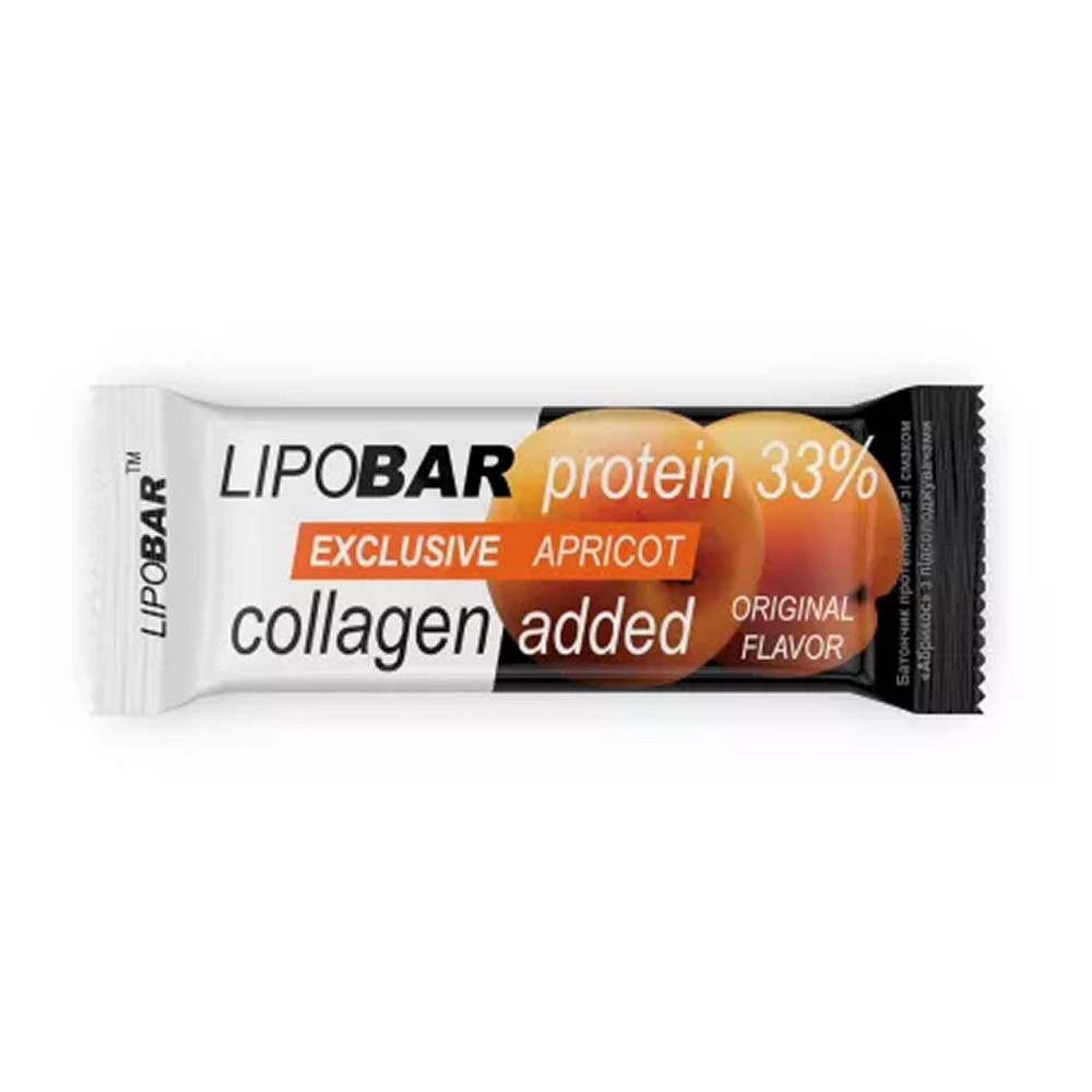 Батончик протеїновий із колагеном Lipobar Exclusive 50g абрикос Київ - фото 3