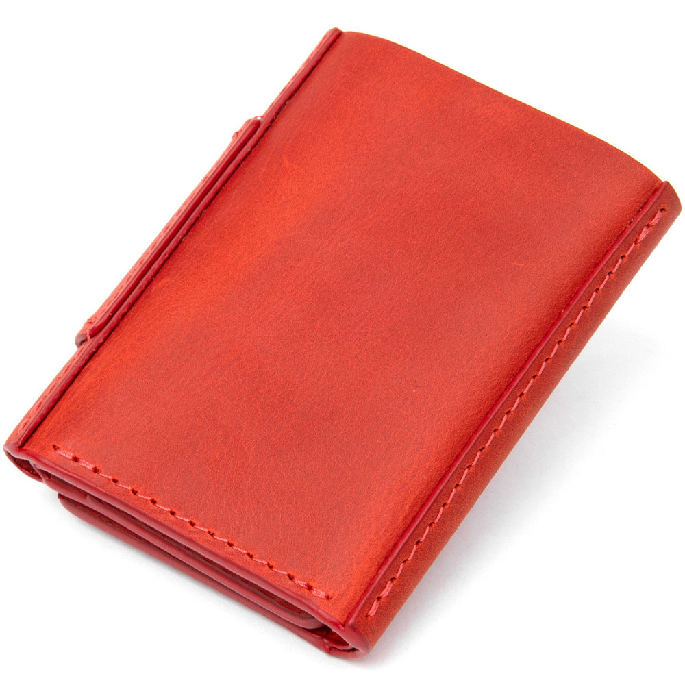 Матовое винтажное портмоне GRANDE PELLE 11459 Красный Киев - изображение 2