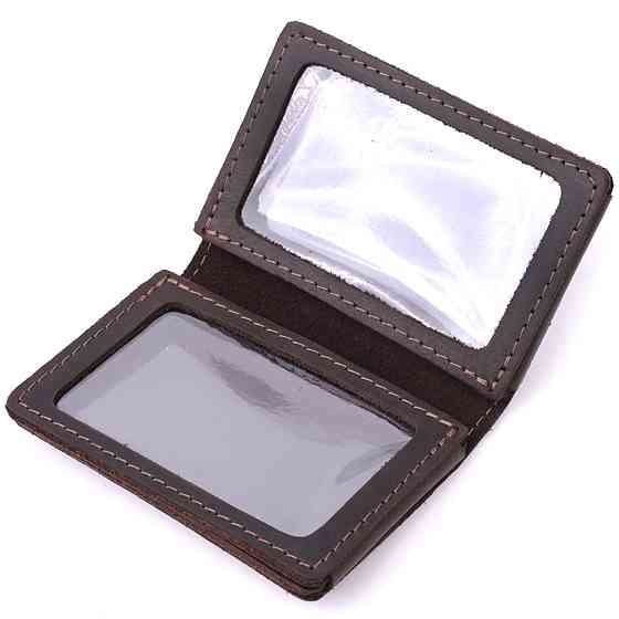 Стильна обкладинка на автодокументи у вінтажній шкірі GRANDE PELLE 22873 Темно-коричнева Київ