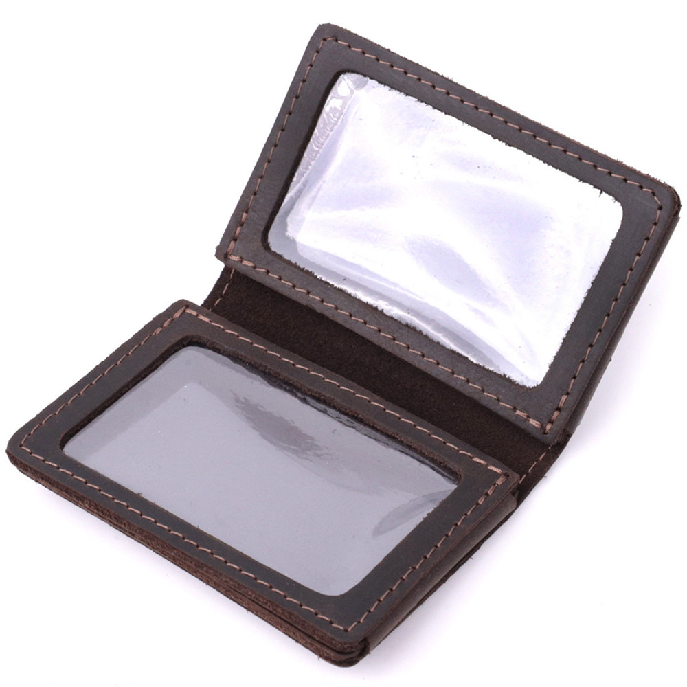 Стильна обкладинка на автодокументи у вінтажній шкірі GRANDE PELLE 22873 Темно-коричнева Київ - фото 5