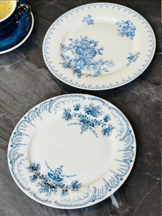 Тарілка порцеляна вінтажний стиль 20,7 см "Синя квітка" 102-1464 для дому та ресторанів Київ