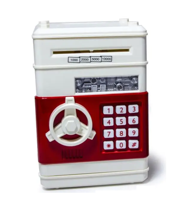 Электронная детская копилка-сейф с кодовым замком 1511 Бело-красная Одесса - изображение 1