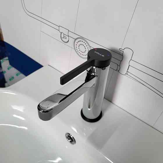 Смеситель для раковины Volle MORA cromo+de la noche 1537.010125 хром/чорний Киев