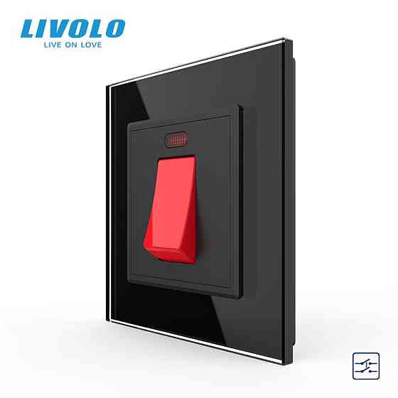 Майстер вимикач 20 ампер Livolo чорний (VL-C7KMKV20A-2BP) Коломыя