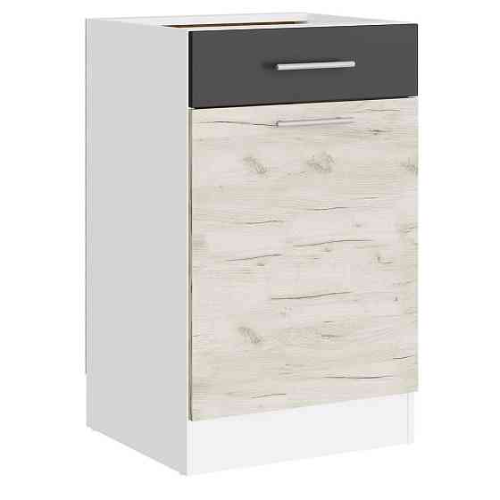 Кухонний модуль нижній з шухлядою Еверест Еко 500 дуб крафт білий/графіт/білий (без стільниці) 50х46х82 см (DTM-071029) Львів