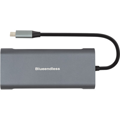 Концентратор PowerPlant USB-C to 2xUSB 3.0, 1xUSB 2.0, 1xType-C (PD), HDMI, SD, RJ45 (CA913497) Вінниця - фото 1