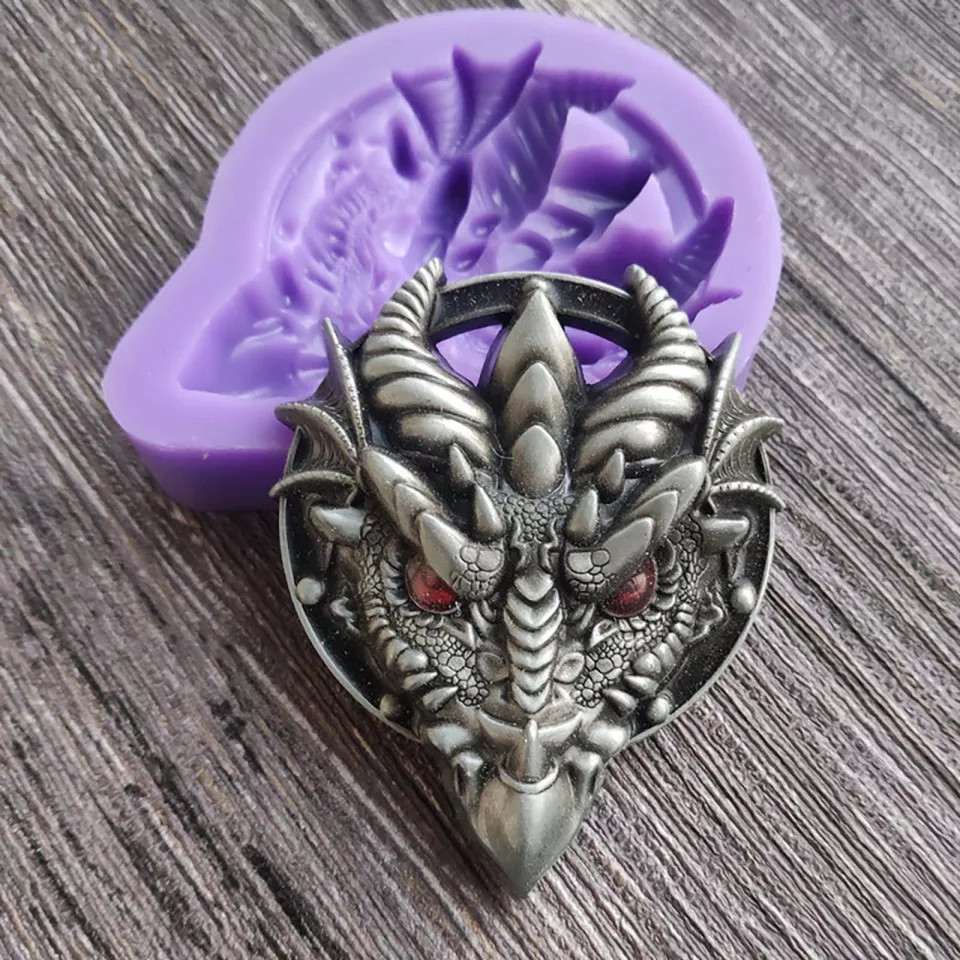 Молд силиконовый Дракон 70 на 85 мм фиолетовый Киев - изображение 1