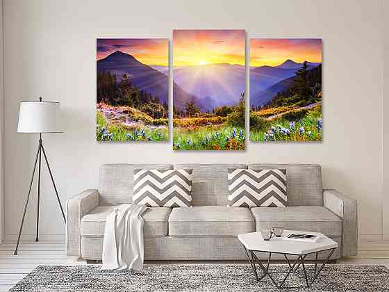 Модульная картина в гостиную / спальню  Захід сонця  Art-663_3 Киев
