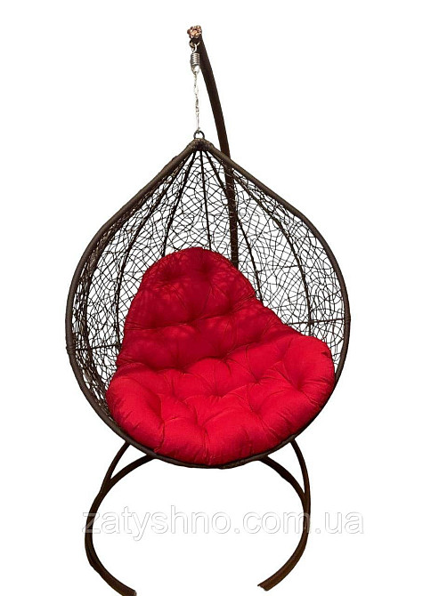 Крісло Кокон із червоною подушкою Київ - фото 6
