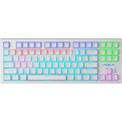 Клавіатура Aula F3032 White keycaps plus 21 Yellow keys KRGD Brown USB UA White (6948391201757) Вінниця - фото 1
