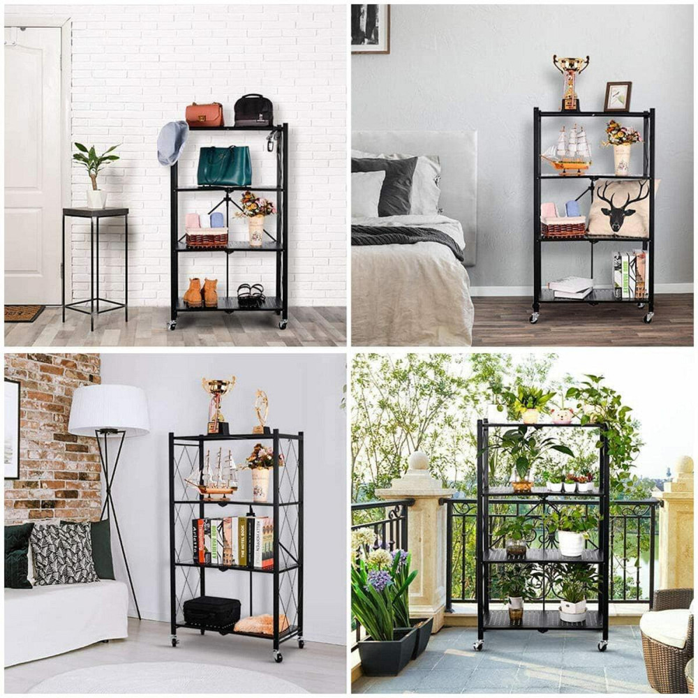 Мобільний чотириярусний стелаж з нержавіючої сталі Київ - фото 7