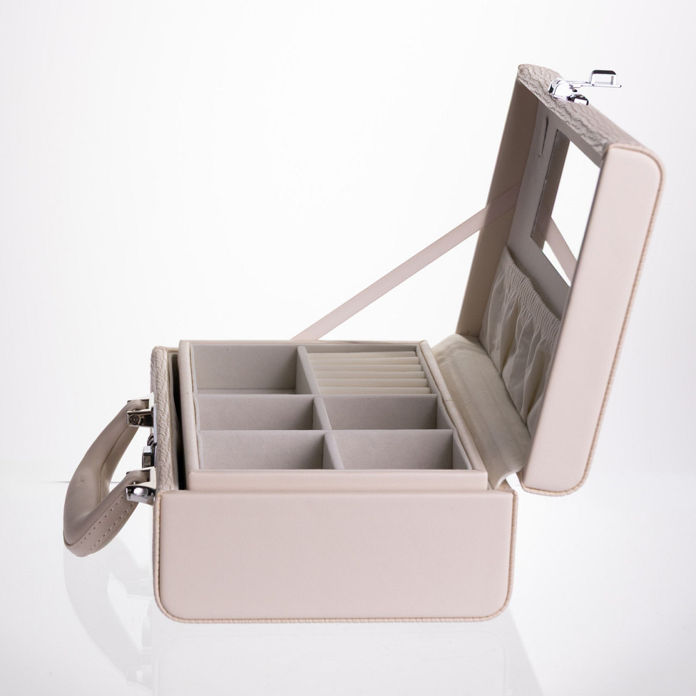 Скринька для прикрас з еко шкіри 2 яруси з кодовим замком Бежевий HP-5-24BE Коломыя - изображение 8