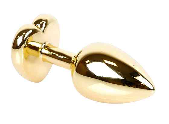 Анальна пробка з кристалом EGZO - Gold Heart Plug Clear size S Sex Aura Київ