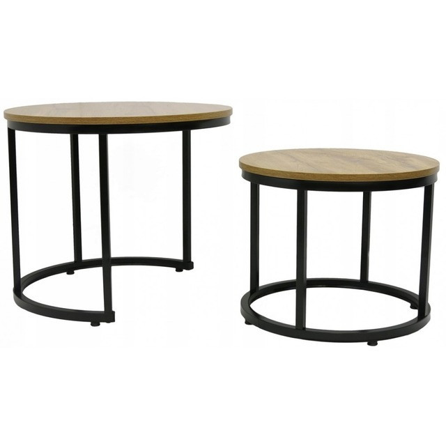 Журнальний столик кавовий круглий комплект 2 в 1 Bonro B-012 Київ - фото 2