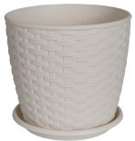 Вазон Ротанг з підставкою 24*22см біла троянда Алеана Житомир - изображение 1