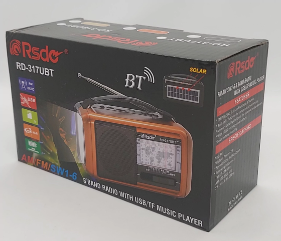 Радиоприемник на солнечной батарее RD 318UBT с фонариком Винница