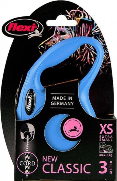 Повідець-рулетка Flexi Classic XS трос  3 м / 8 кг (Синій) Вінниця - фото 2