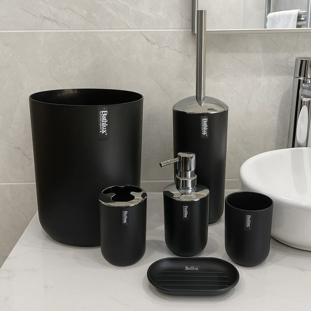 Набор аксессуаров для ванной Bathlux 6 предметов люкс качества, Черный Каменец-Подольский - изображение 6