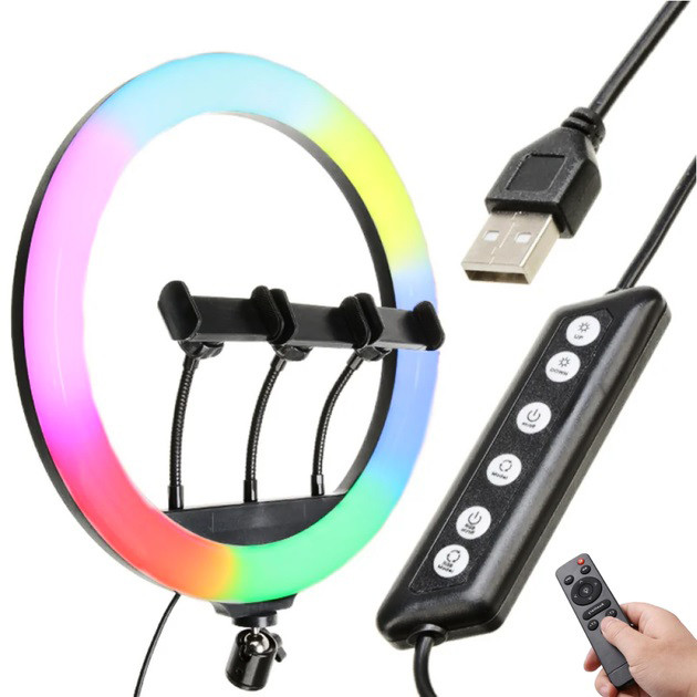 Кольцевая лампа для блогеров маленькая RGB, Многоцветная кольцевая лампа для блогера VR-64 Ивано-Франковск - изображение 5