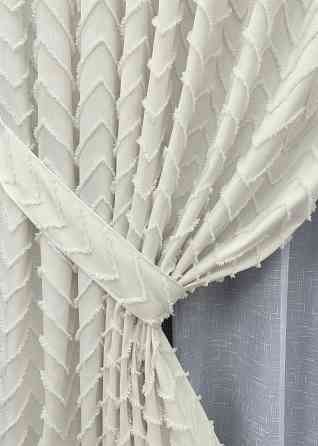 Комплект штор VR-Textil Лен Букле № 1815ш Молочный 150х295 см 2 шт (33-0781) Киев