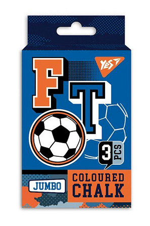 Крейда кольорова 3 шт. "Yes" JUMBO Football кругла, 400383, шт Київ - фото 1