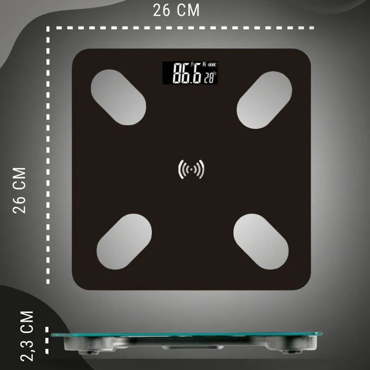 Цифрові ваги смарт Domotec, Ваги підлогові для аналізу тіла підлогові з датчиком температури MJ-68 Львів - фото 6
