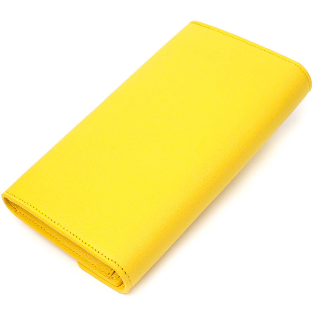 Яскраве жіноче велике портмоне з натуральної шкіри Жовтий (Tony Bellucci) Київ - фото 6