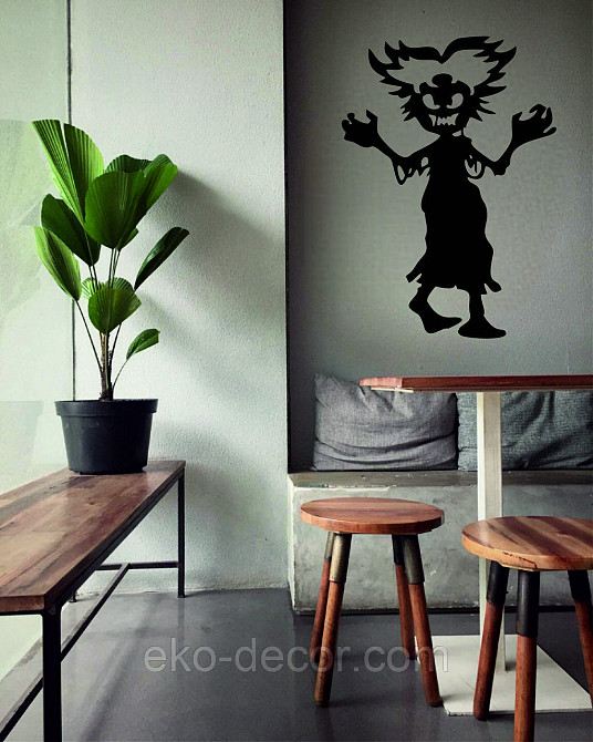 Декоративне настінне Панно «Сілует дітей. Гелловін», Декор на стіну 110*78 см, Чорний Київ - фото 6