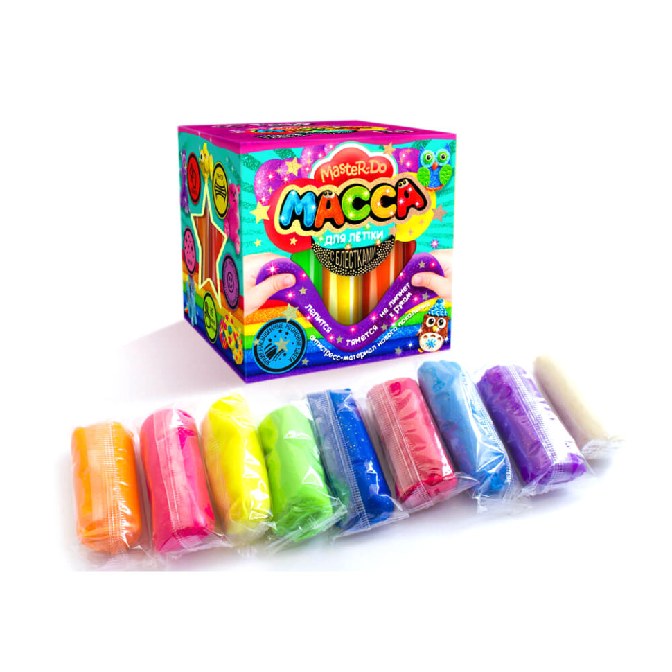 Тісто для ліплення "Master Do" 9 кольорів MMD-01-01…07 з блискітками 7596DT Вид 5 Вінниця - фото 1