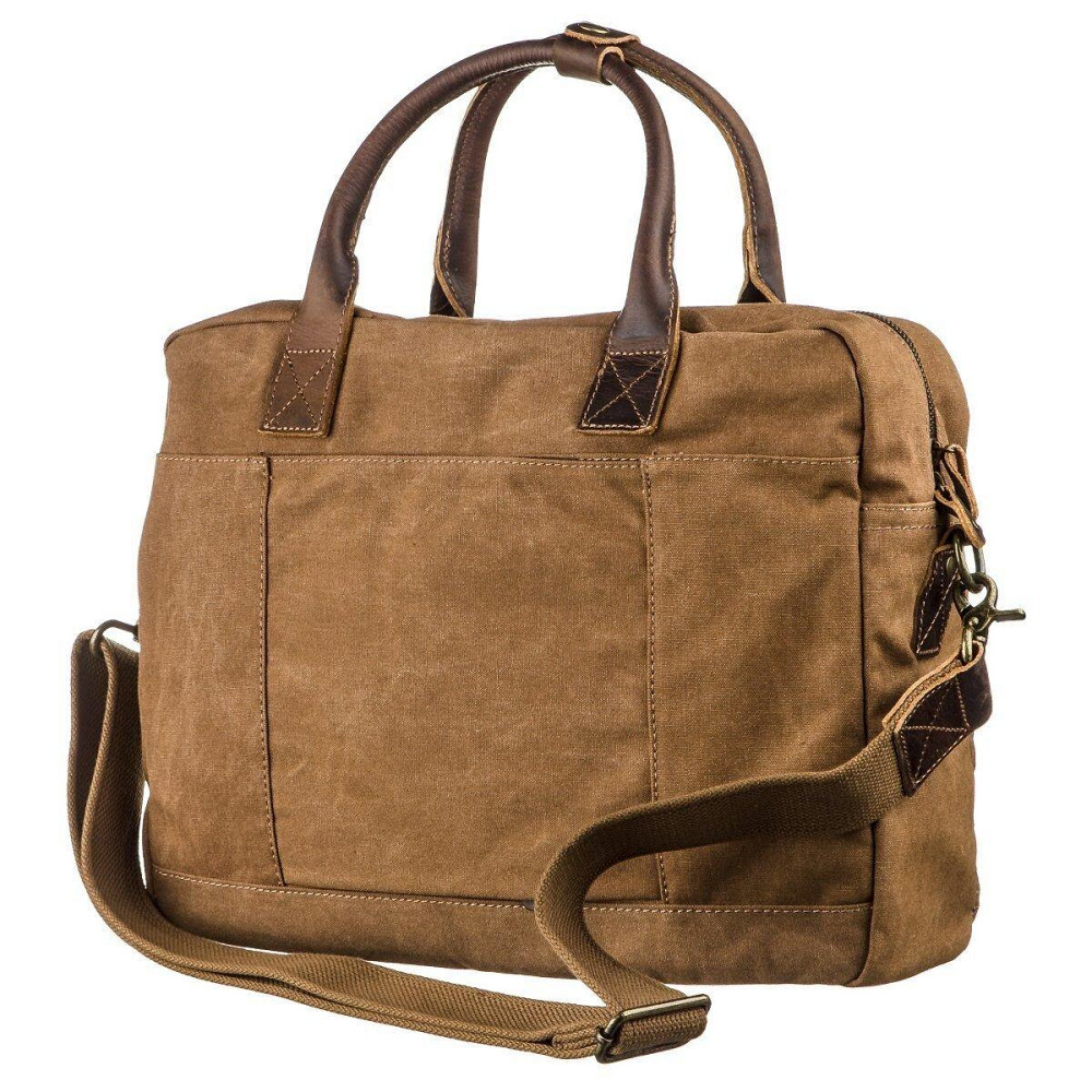 Текстильна сумка для ноутбука легка Vintage 20118 Коричнева Київ - фото 1