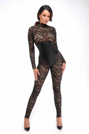 Комбінезон Noir Handmade F299 Enigma lace catsuit with underbust bodice - M Львів