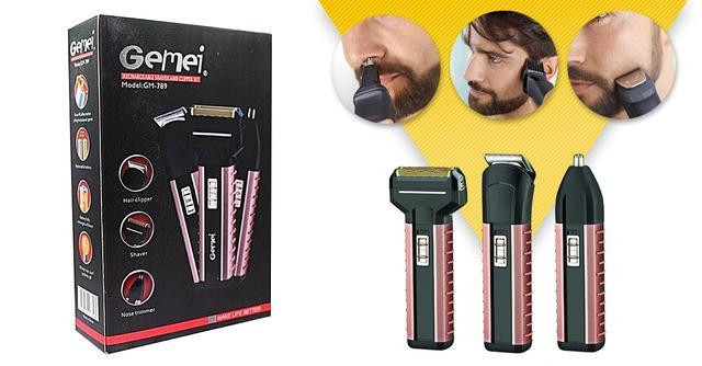 Акумуляторна Бритва з триммером 3 в 1 GEMEI GM-789 для бороди та вусів, 3вт,45 хвилин роботи Одеса - фото 1