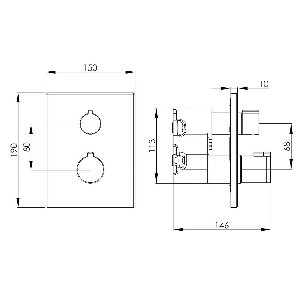 Смеситель термостатический на 2 потребителя Imprese VIOLIK f04610810AC черный/матовый Киев - изображение 2