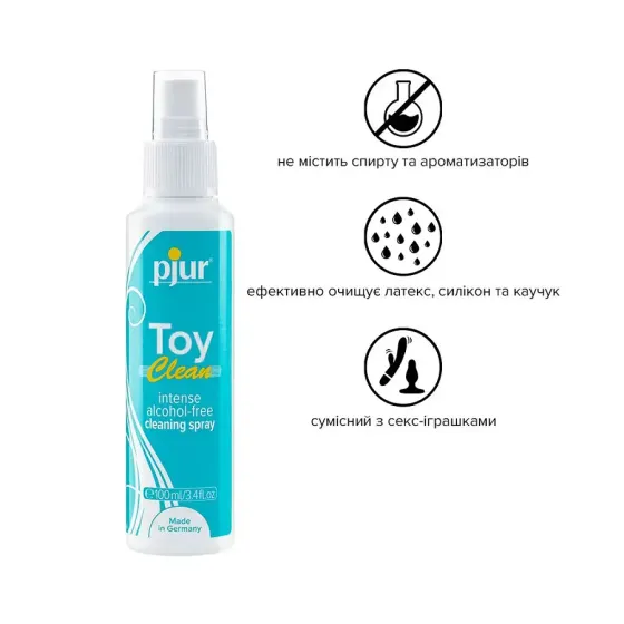 Антибактеріальний спрей для секс-іграшок pjur Toy Clean 100 мл без спирту, делікатний Львів