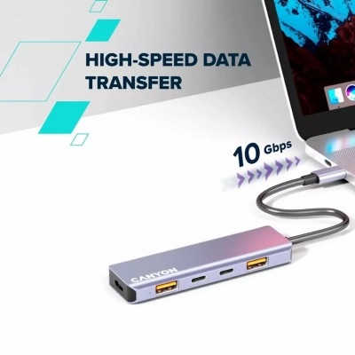Концентратор Canyon hub DS-18 5in1 USB-C Grey (CNS-TDS18) Винница - изображение 10