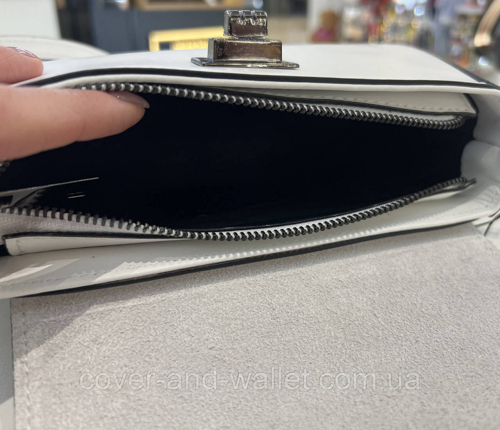 Вишукана жіноча сумочка з італійської гладкої шкіри білого кольору Virginia Conti Київ - фото 7