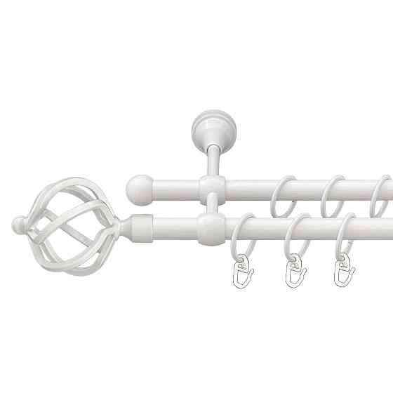 Карниз Orvit Ажур металевий дворядний литий Арктіс 16\16 мм 200 см (00-00012335) Львов