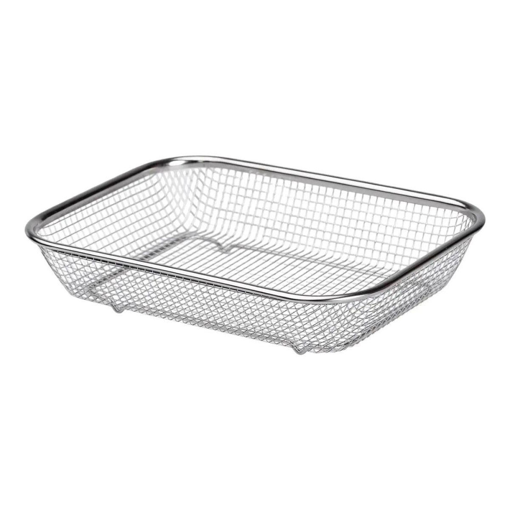 Сито-корзина для мытья овощей и фруктов 29.5х21х6 см дуршлаг из нержавеющей стали HP-19-23-M Киев - изображение 1