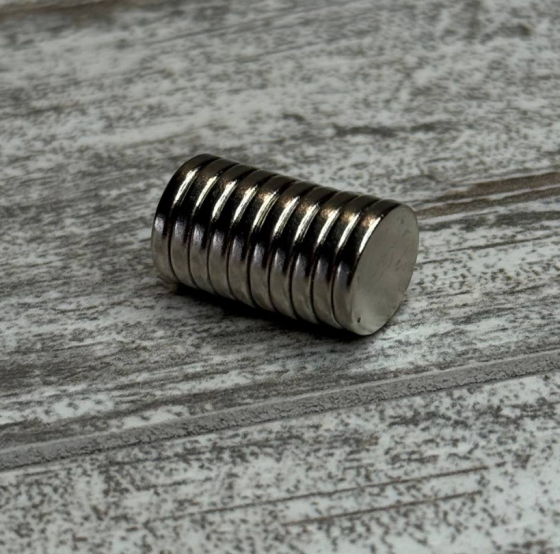 Неодимові магніти 10x2мм N35 набір із 10 шт. для майстерні, електроніки та побуту Київ