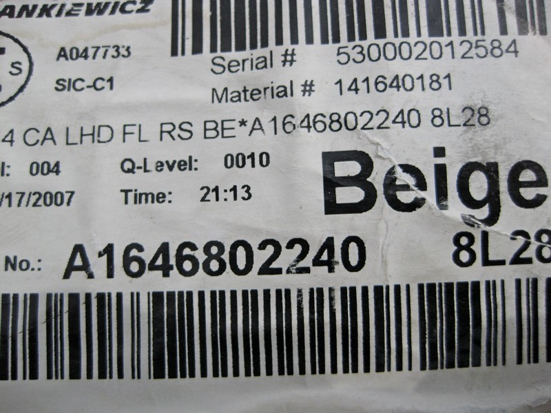 Mercedes-Benz  A1646802240 8L28 Килим салону передній правий бежевий GL-Class X164 Одеса - фото 5