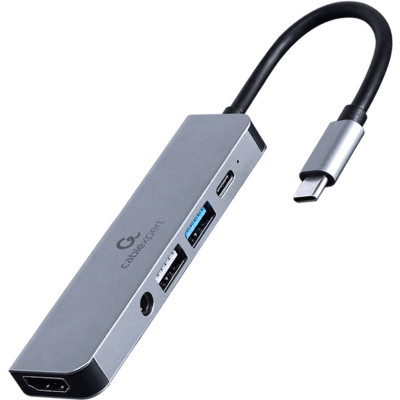 Концентратор Cablexpert USB-C 5-in-1 (hub/HDMI/PD/audio 3.5mm) (A-CM-COMBO5-02) Вінниця - фото 1