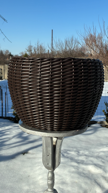 Кашпо з ротангу 20 л (ручна робота), великий горщик для рослин - темно-коричневий Київ - фото 1