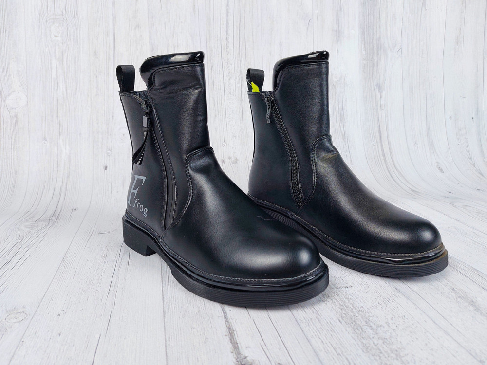 Детские демисезонные черные ботинки для девочек 34,37 Николаев - изображение 2