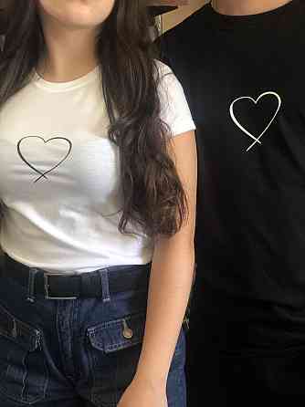 Парные футболки для влюбленных парня и девушки Сердце Черновцы