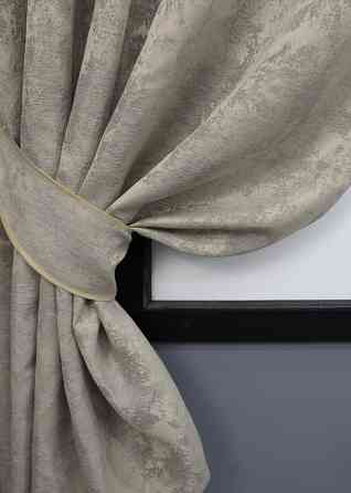 Комплект коротких штор VR-Textil Жакард Sultan XO № 1144ш Кавово-сірий 130х170 см 2 шт (35-0210) Київ