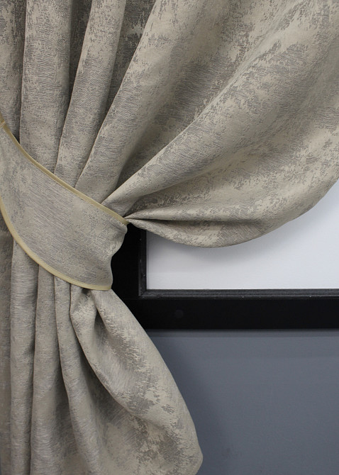 Комплект коротких штор VR-Textil Жакард Sultan XO № 1144ш Кавово-сірий 130х170 см 2 шт (35-0210) Київ - фото 4